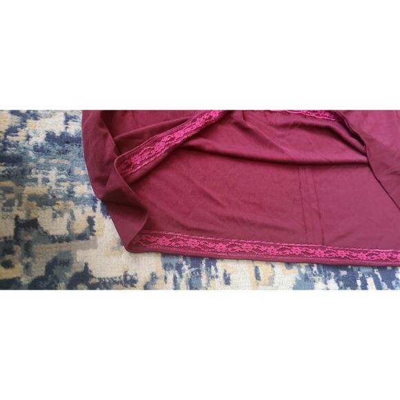 Vintage Union Made Bead Detail 100% Rayon Burgundy Women's Size 10 - Picture 7 of 10